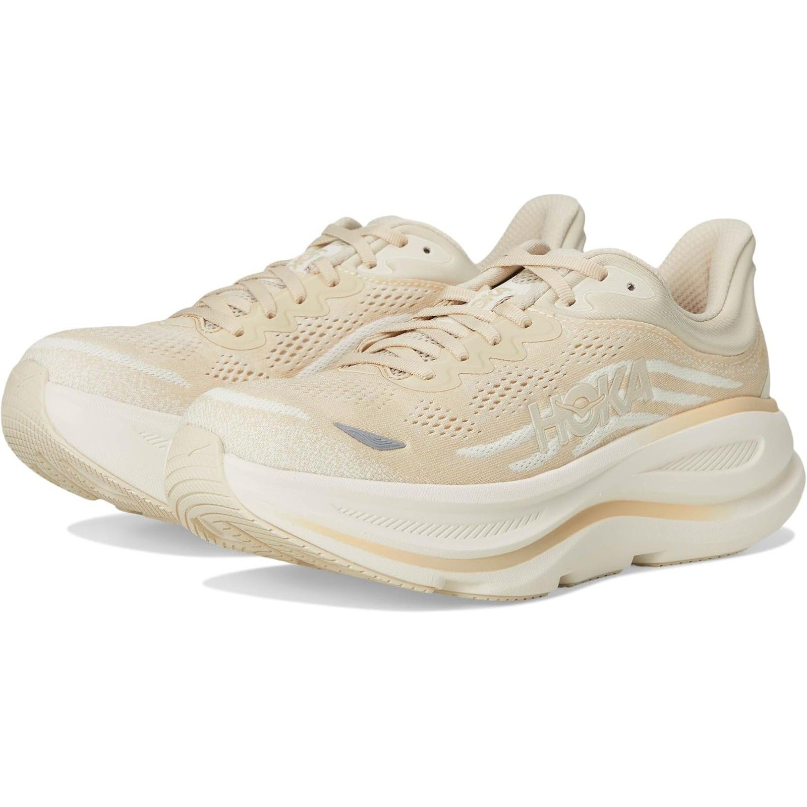 Nib Hoka One Men's Bondi 9 Running Athletic Sneakers Oltm Beige Nib
